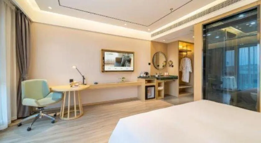 Bed in Deep Sleep Hotel Xuzhou High-Speed Railway Station East Square Oubeisha