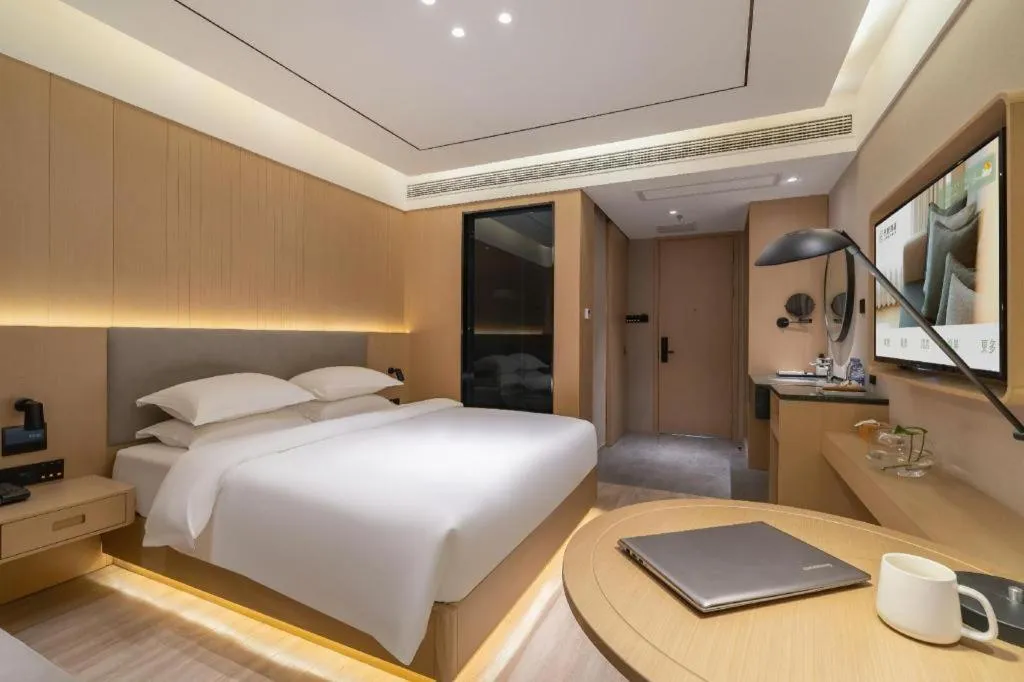 Bed in Deep Sleep Hotel Xuzhou High-Speed Railway Station East Square Oubeisha