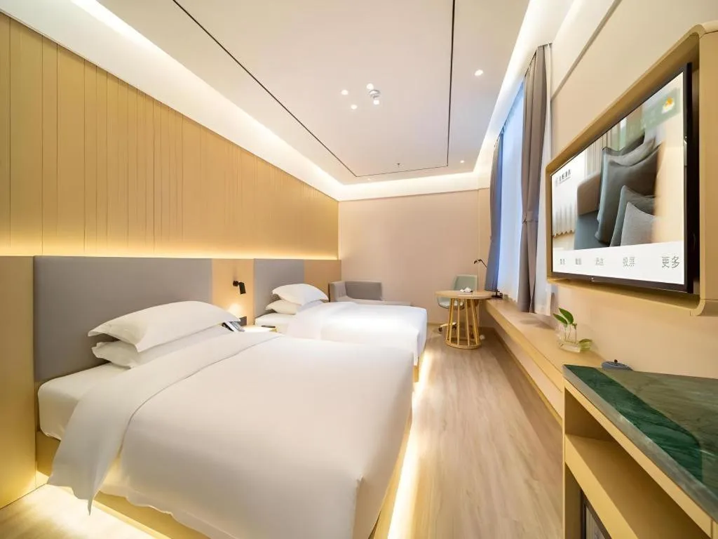 Bed in Deep Sleep Hotel Xuzhou High-Speed Railway Station East Square Oubeisha