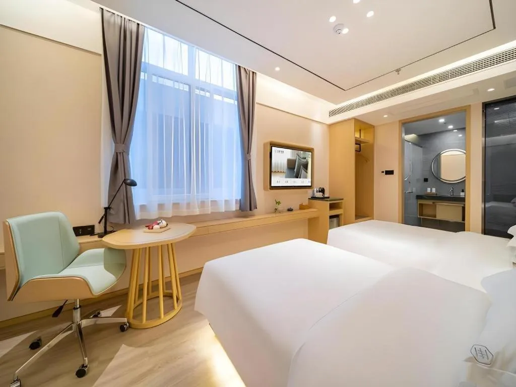 Bed in Deep Sleep Hotel Xuzhou High-Speed Railway Station East Square Oubeisha