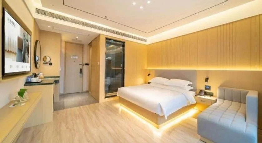 Bed in Deep Sleep Hotel Xuzhou High-Speed Railway Station East Square Oubeisha