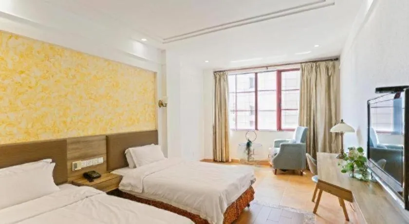 Bed in GreenTree Alliance Hotel Shanghai Baoshan District Meilan Lake Yueluo Road