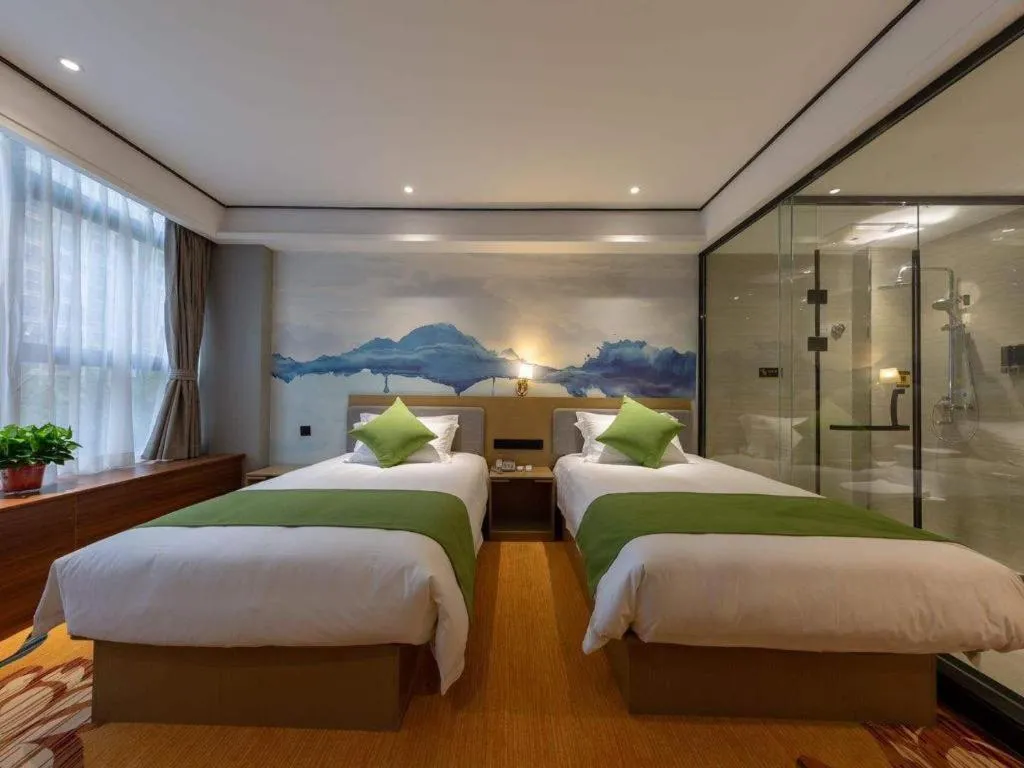 Bed in Shell Hotel Anhui Huaibei Railway Station Huiyuan Road