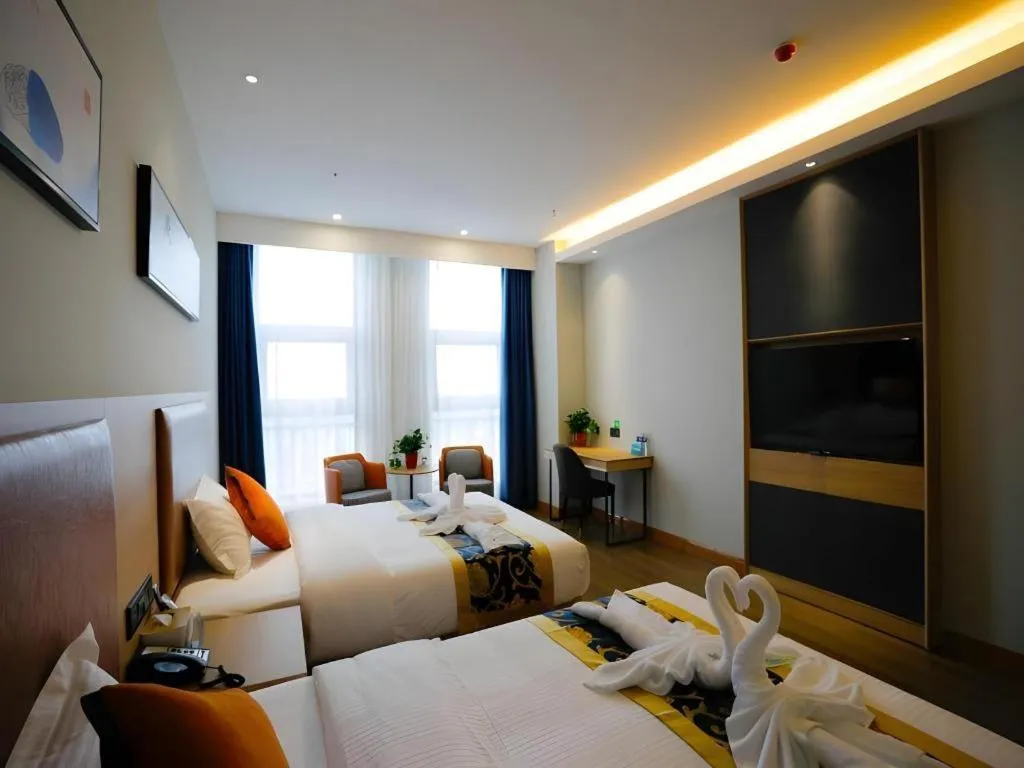 Bed in Green Tree Inn Express Tangshan Yueting County Bus Station