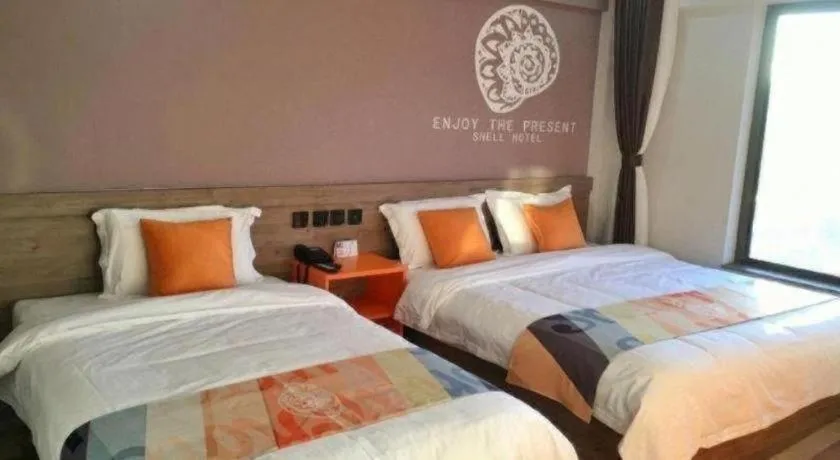 Bed in Shell Hotel Beijing Miyun District Shuiku Yangguang