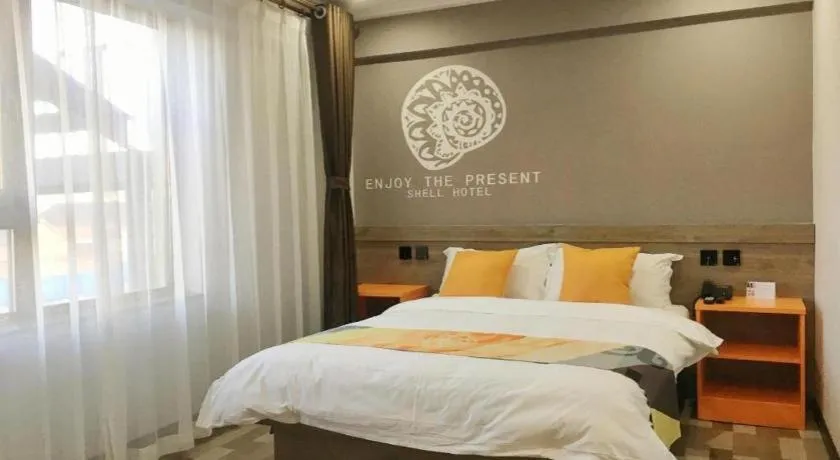 Bed in Shell Hotel Beijing Miyun District Shuiku Yangguang