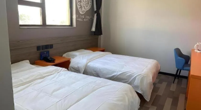 Bed in Shell Hotel Beijing Miyun District Shuiku Yangguang