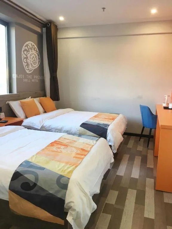 Bed in Shell Hotel Beijing Miyun District Shuiku Yangguang