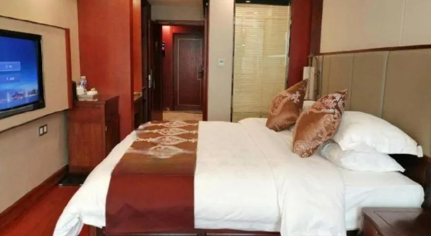 Bed in GreenTree Eastern Hotel Linyi Linshu County Aegean Sea