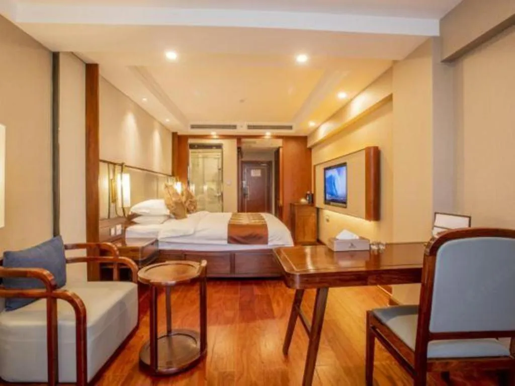 Bed in GreenTree Eastern Hotel Linyi Linshu County Aegean Sea