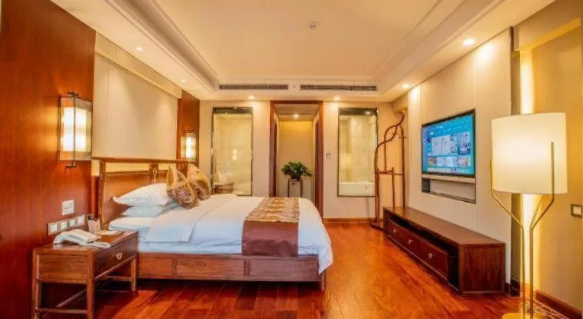 Bed in GreenTree Eastern Hotel Linyi Linshu County Aegean Sea