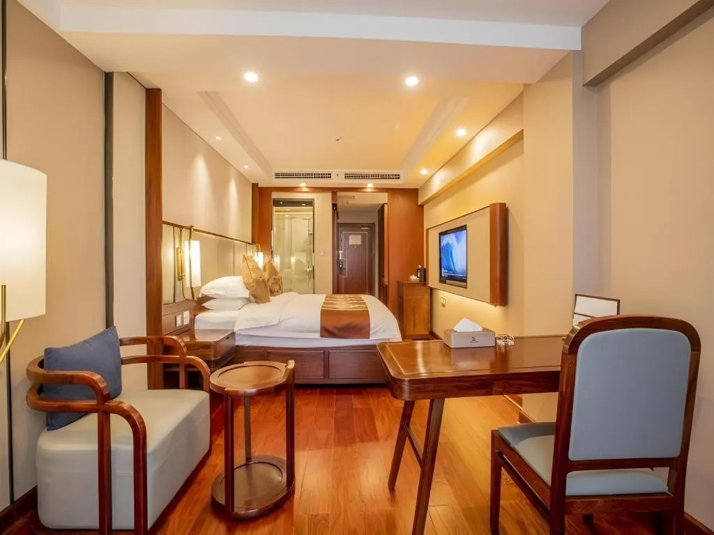 Bed in GreenTree Eastern Hotel Linyi Linshu County Aegean Sea