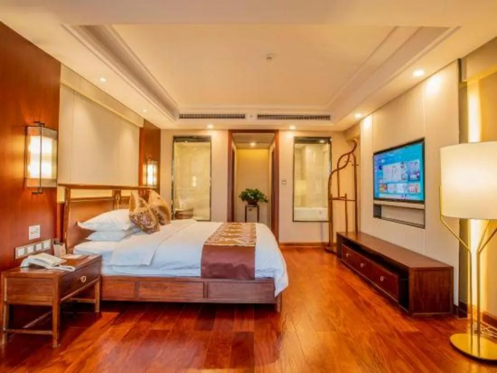 Bed in GreenTree Eastern Hotel Linyi Linshu County Aegean Sea