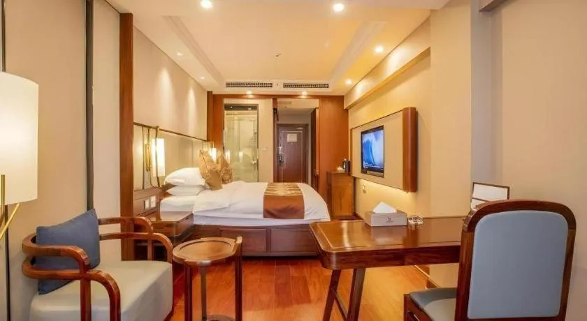 Bed in GreenTree Eastern Hotel Linyi Linshu County Aegean Sea