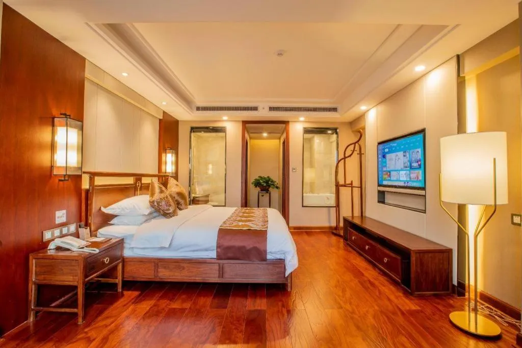 Bed in GreenTree Eastern Hotel Linyi Linshu County Aegean Sea