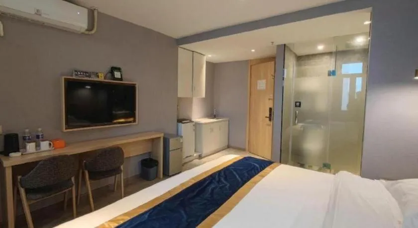 Bed in Shell Hotel Shanghai Normal University Hongcao Road Metro Station Guiping Road