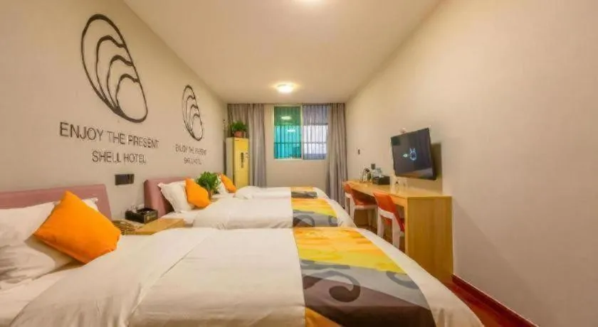 Bed in Shell Hotel Suzhou Zhangjiagang Jingang Town Central Plaza