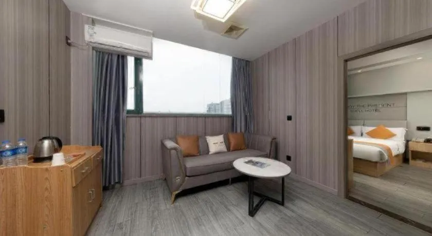 Bed in Shell Hotel Suzhou Zhangjiagang Jingang Town Central Plaza