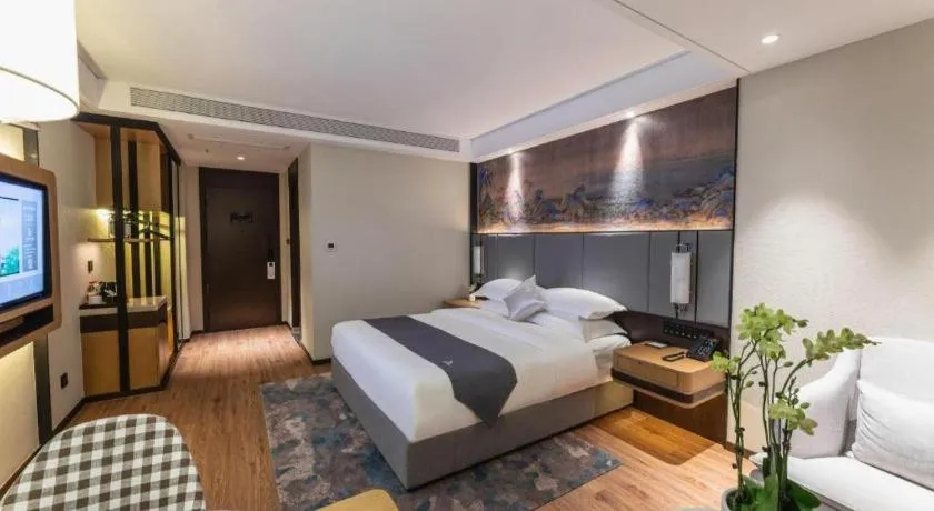 Bed in GreenTree Eastern Hotel Suzhou Dushu Lake Yinshan Lake Guoyuan Road Metro Station