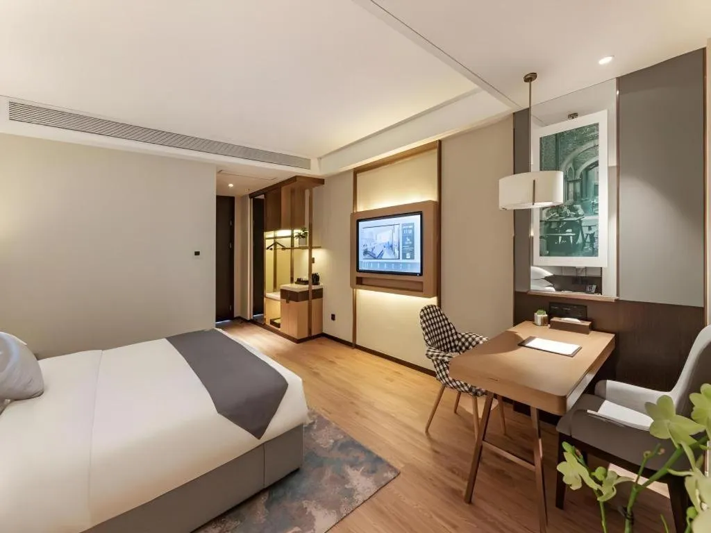 Bed in GreenTree Eastern Hotel Suzhou Dushu Lake Yinshan Lake Guoyuan Road Metro Station