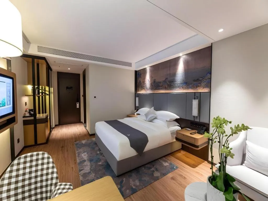 Bed in GreenTree Eastern Hotel Suzhou Dushu Lake Yinshan Lake Guoyuan Road Metro Station