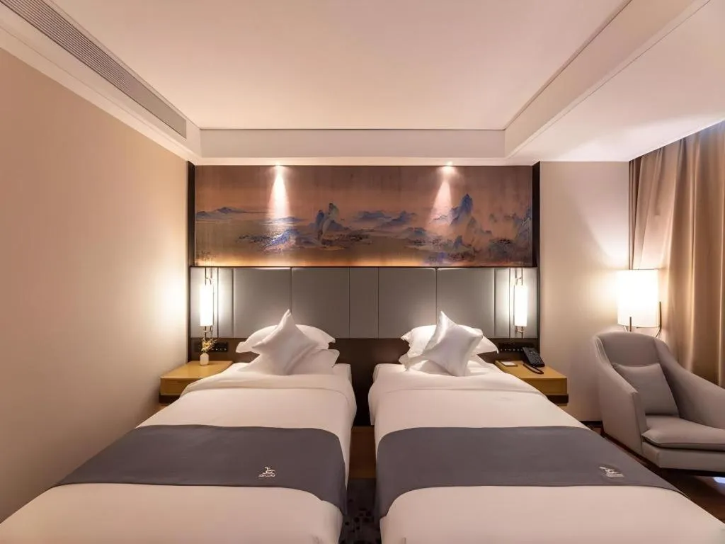 Bed in GreenTree Eastern Hotel Suzhou Dushu Lake Yinshan Lake Guoyuan Road Metro Station