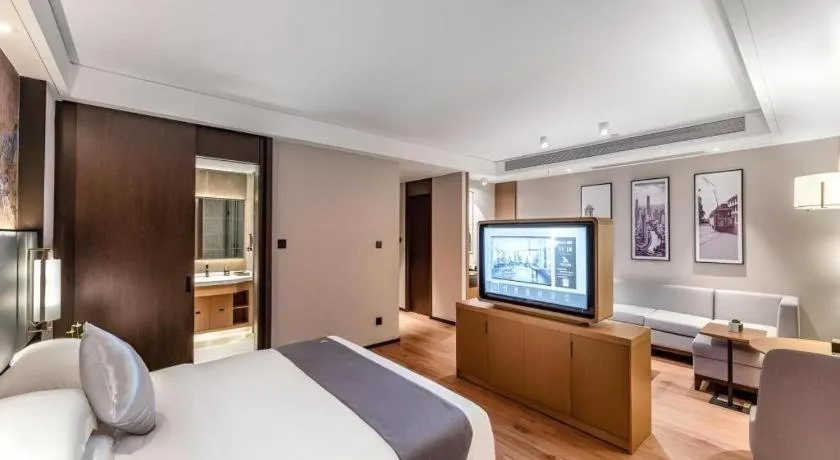 Bed in GreenTree Eastern Hotel Suzhou Dushu Lake Yinshan Lake Guoyuan Road Metro Station
