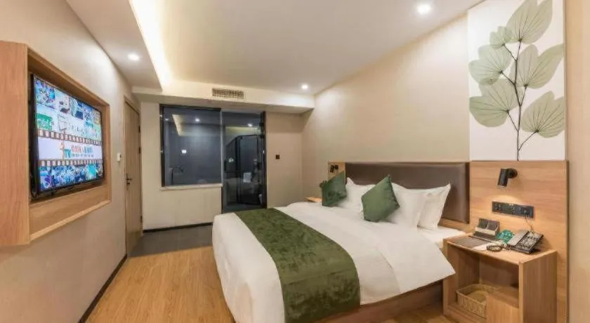 Bed in GreenTree Inn Express Zhangjiagang Hexing Town Shazhou Professional Institue of Technology