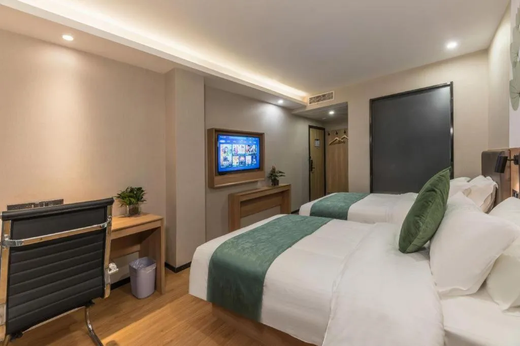 Bed in GreenTree Inn Express Zhangjiagang Hexing Town Shazhou Professional Institue of Technology