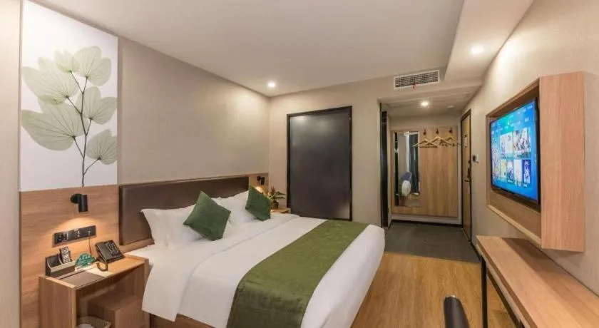 Bed in GreenTree Inn Express Zhangjiagang Hexing Town Shazhou Professional Institue of Technology