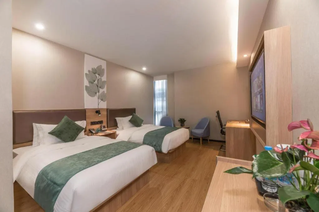 Bed in GreenTree Inn Express Zhangjiagang Hexing Town Shazhou Professional Institue of Technology