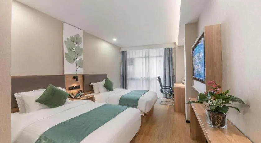 Bed in GreenTree Inn Express Zhangjiagang Hexing Town Shazhou Professional Institue of Technology