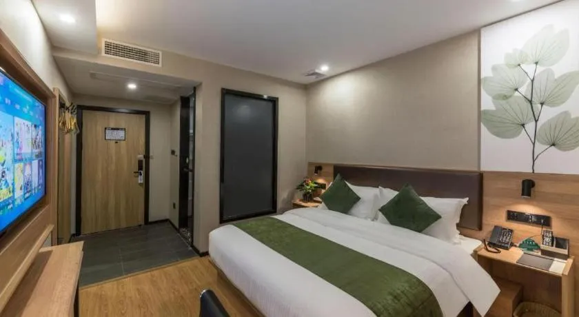 Bed in GreenTree Inn Express Zhangjiagang Hexing Town Shazhou Professional Institue of Technology