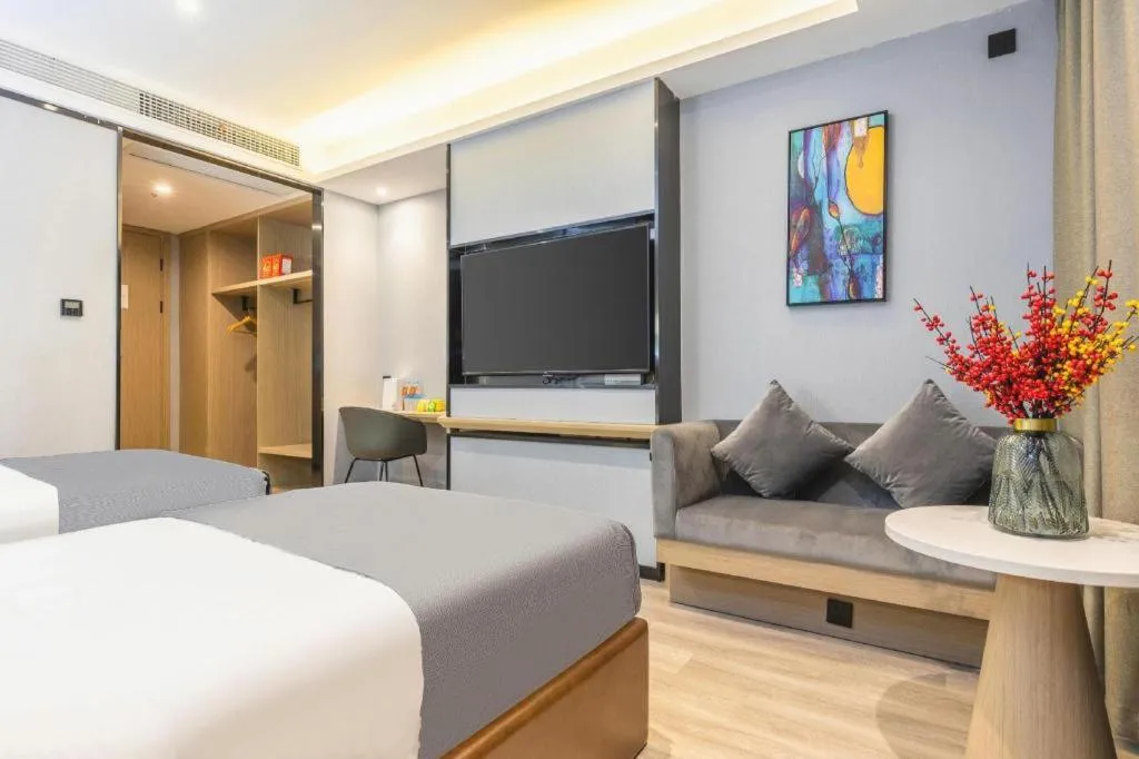 Bed in Gya Hotel Wuxi Hubin Commercial Street Tai Lake Scenic Area