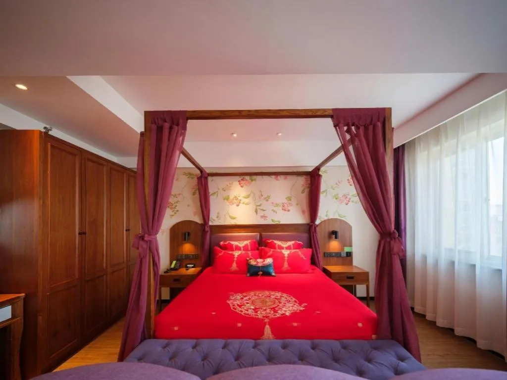 Bed in GreenTree Inn Luoyang Railway Station Wangfujing Wangcheng Park