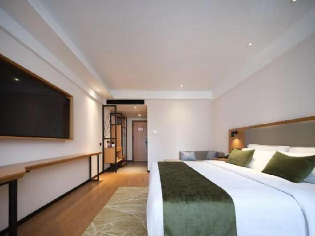 Bed in GreenTree Inn Luoyang Railway Station Wangfujing Wangcheng Park