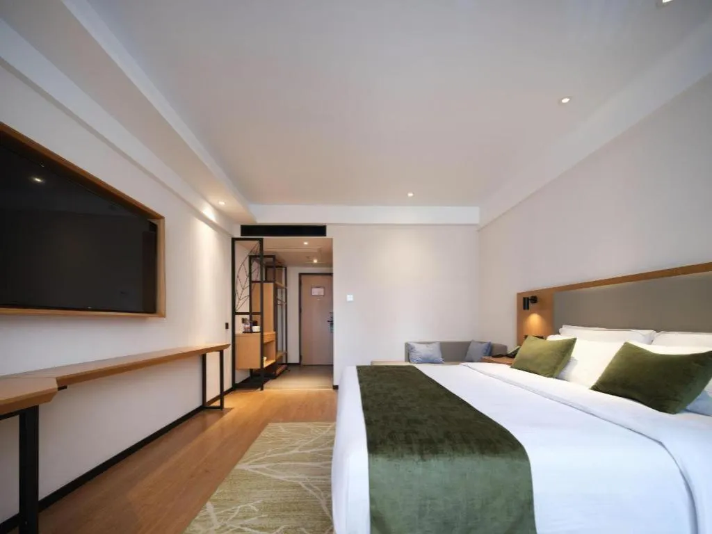 Bed in GreenTree Inn Luoyang Railway Station Wangfujing Wangcheng Park