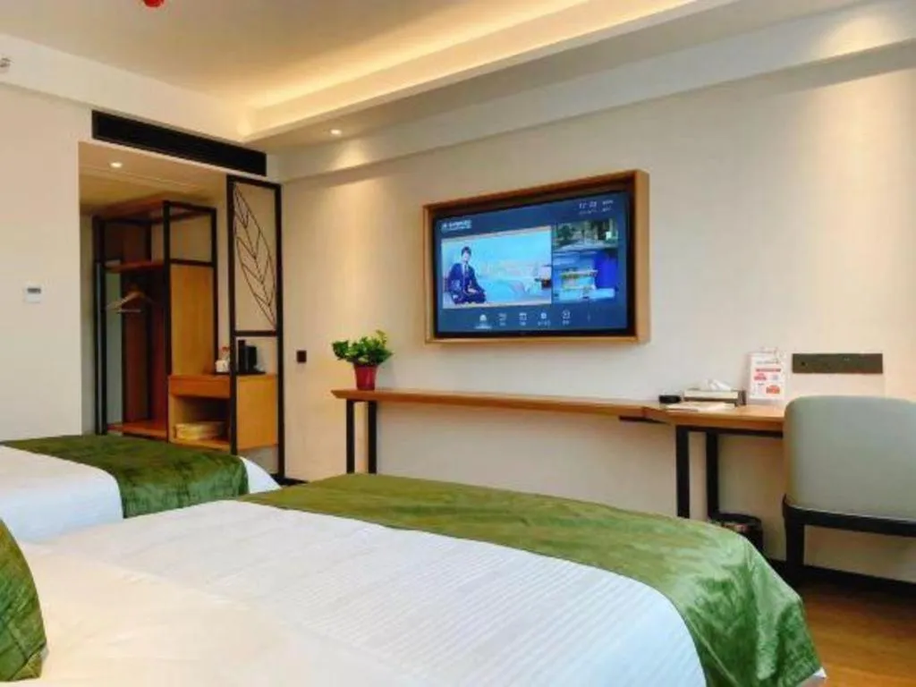 Bed in GreenTree Inn Luoyang Railway Station Wangfujing Wangcheng Park
