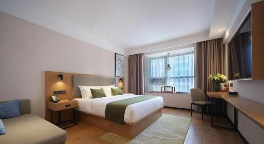 Bed in GreenTree Inn Luoyang Railway Station Wangfujing Wangcheng Park