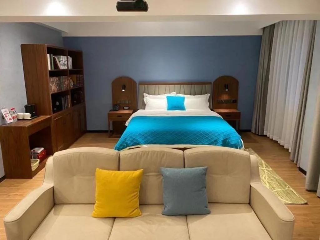 Bed in GreenTree Inn Luoyang Railway Station Wangfujing Wangcheng Park