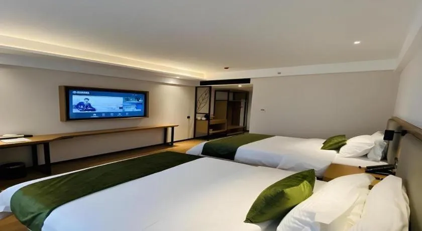 Bed in GreenTree Inn Luoyang Railway Station Wangfujing Wangcheng Park