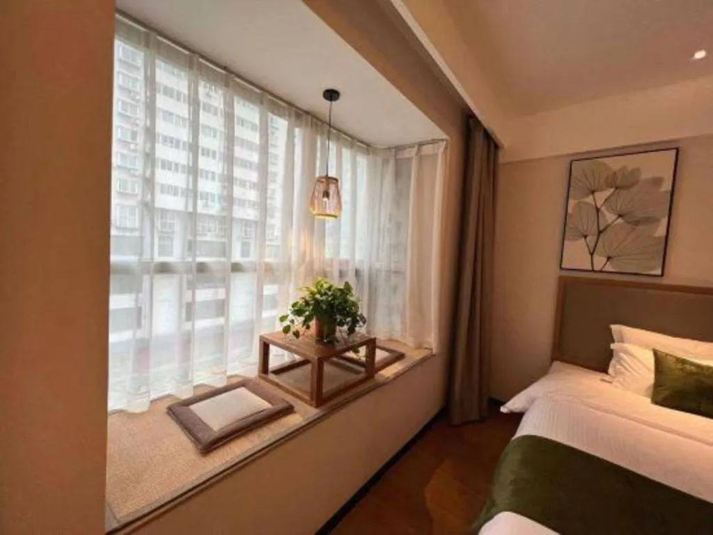 Bed in GreenTree Inn Luoyang Railway Station Wangfujing Wangcheng Park