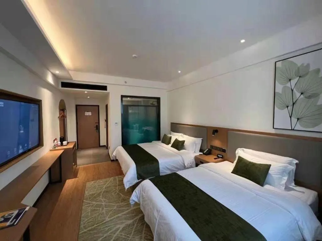 Bed in GreenTree Inn Luoyang Railway Station Wangfujing Wangcheng Park