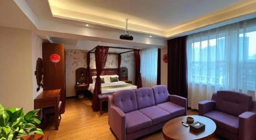 Bed in GreenTree Inn Luoyang Railway Station Wangfujing Wangcheng Park