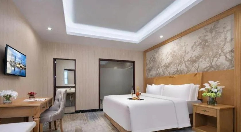 Bed in GreenTree Alliance Hotel Shenzhen Futian District Xiangmi Lake Xiangmei Mountain Metro Station