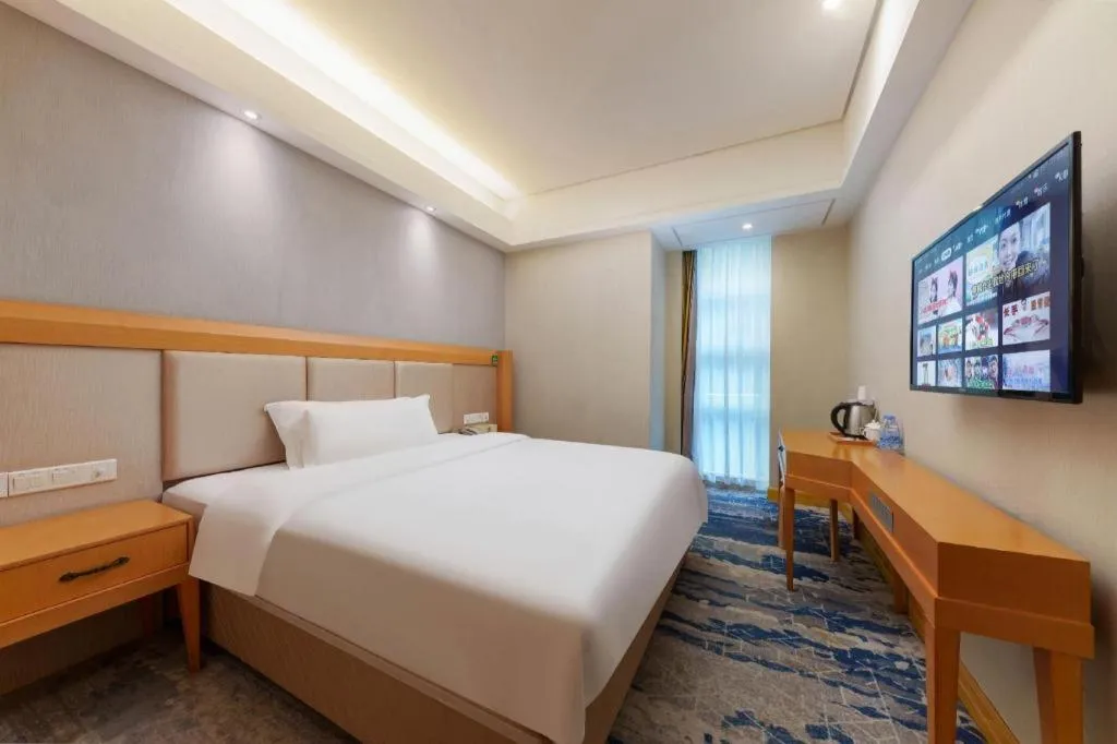 Bed in GreenTree Alliance Hotel Shenzhen Futian District Xiangmi Lake Xiangmei Mountain Metro Station
