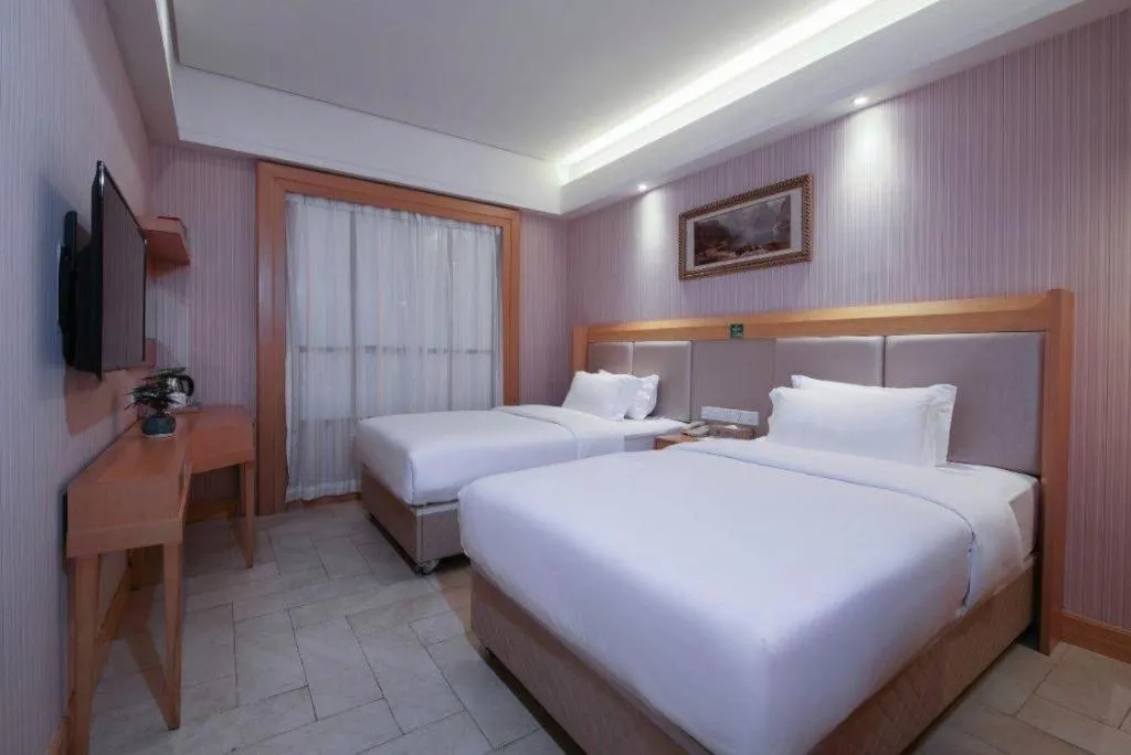 Bed in GreenTree Alliance Hotel Shenzhen Futian District Xiangmi Lake Xiangmei Mountain Metro Station