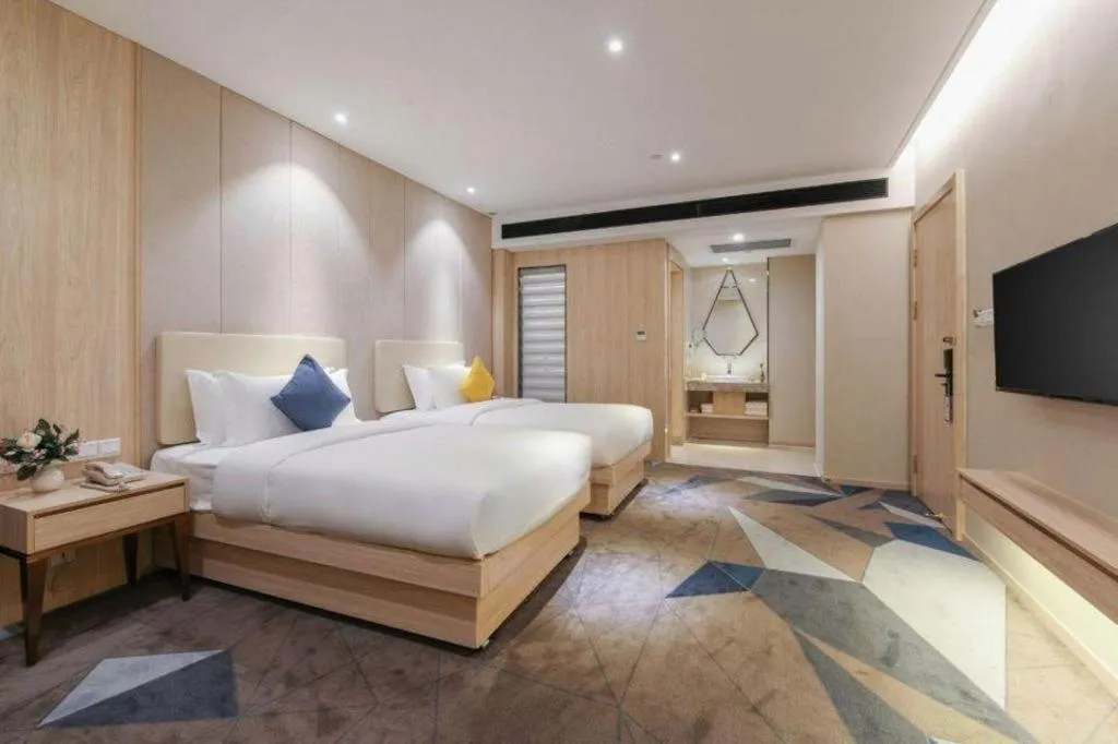 Bed in GreenTree Eastern Hotel Shenzhen Nanshan District Qianhai Free Trade Zone Lilin Metro Station