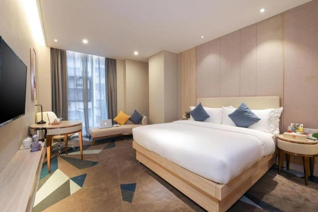 Bed in GreenTree Eastern Hotel Shenzhen Nanshan District Qianhai Free Trade Zone Lilin Metro Station