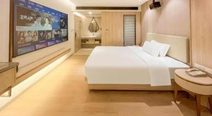 Bed in GreenTree Eastern Hotel Shenzhen Nanshan District Qianhai Free Trade Zone Lilin Metro Station